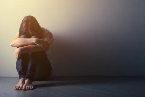 Een depressieve vrouw