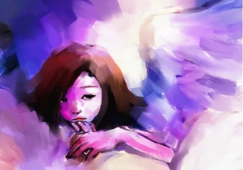 A sad girl, she needs to nurture her intentions.