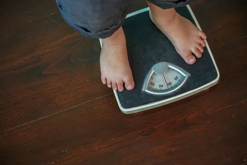 A person on scales.