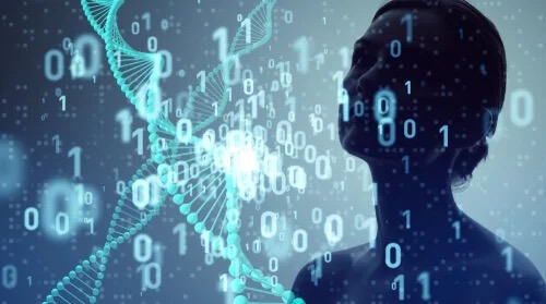 A figure surrounded by numbers.