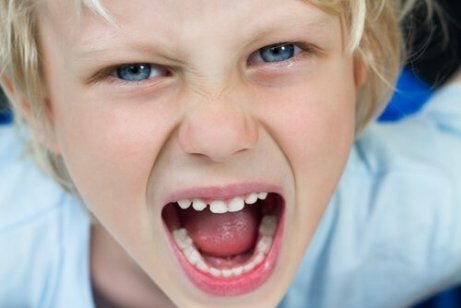 A child screaming due to tantrums.