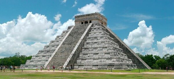 A pyramid in Mexico.