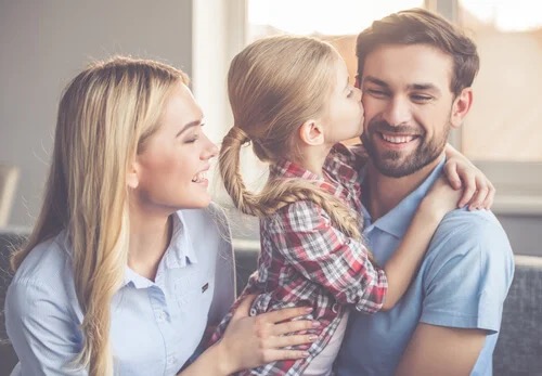 En lykkelig familie.