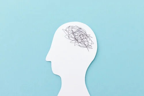 A diagram showing a scribble for a brain.
