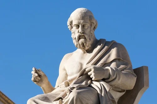 A statue of one of the Greek philosophers.