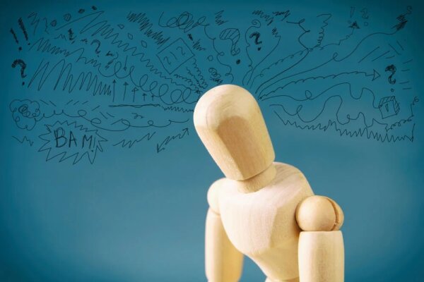A wooden figure.