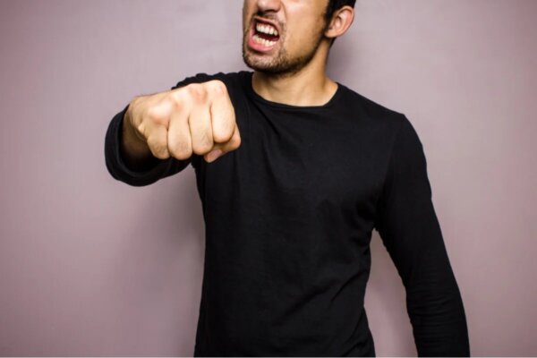 A man punching.