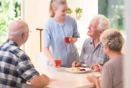 An image of senior citizens in a nursing home.