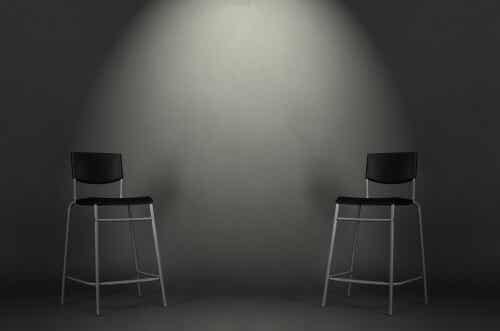 Two lone chairs.