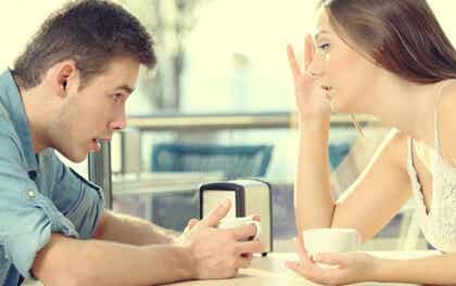 Two people arguing.