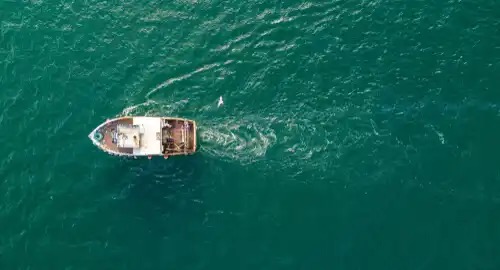 A boat on the water.