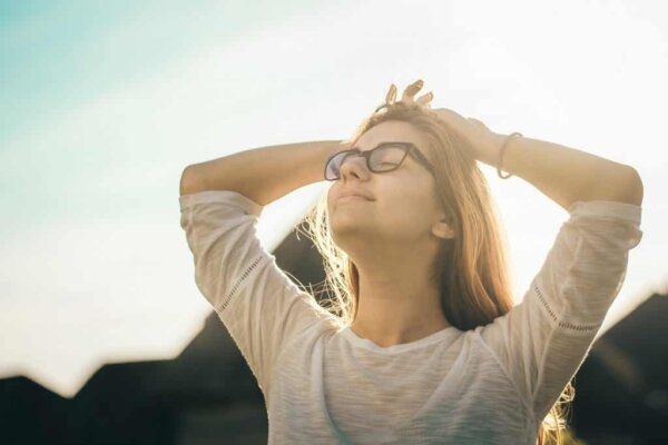 A woman reliving scenarios.