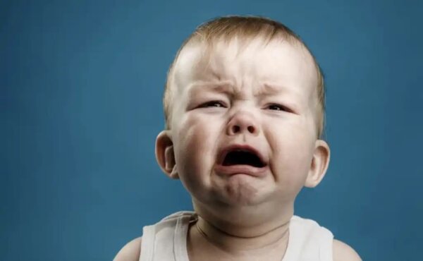 A baby crying.