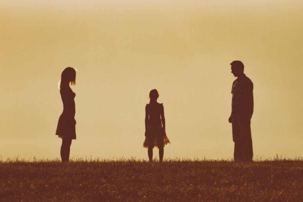 A child torn between two parents.