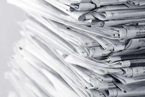 A pile of newspapers.