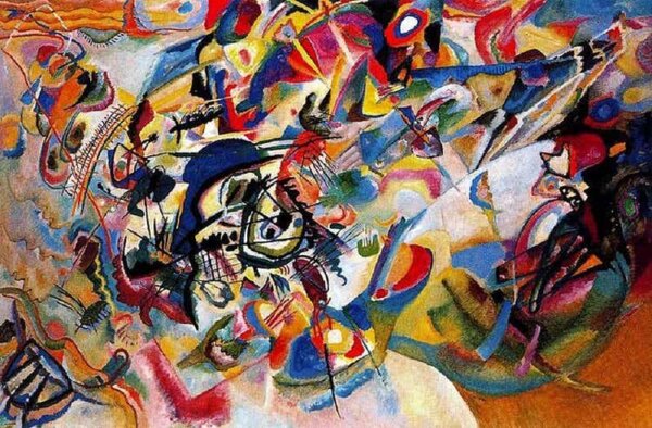 The painting Composition VII, Kandinsky's most complex piece ever.