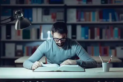 A man studying.